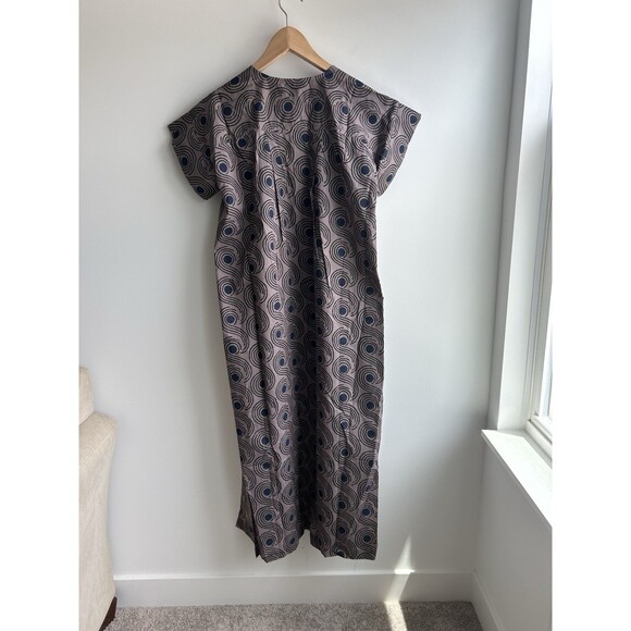 Seek Collective Mocha Swirls Purple Cotton Pattern Maxi Dress Oversized Size XS - Picture 9 of 13